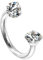 Piersando Piercing Ring Septum Tragus Helix Ohr Nase Lippe Nasenring Nasenpiercing Ohrpiercing Horseshoe Hufeisen mit Glitzer Kristall Clear
