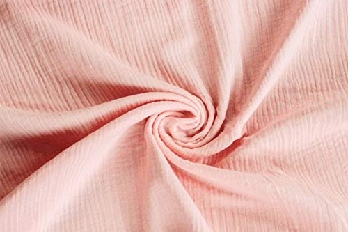 50x130cm Musselin Stoff uni Oeko-Tex zertifiziert Meterware Mulltuch Baumwolle, Farbe:lachsfarben hell