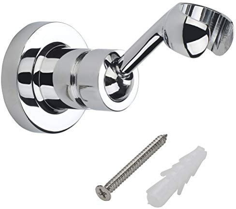 HIMREYLD Shower Head Holder - Shower Holder Bracket Copper Wall Mount for Handheld Showerhead and Standard Shower Hose - Chrome Plated 360 Degrees Adjustable