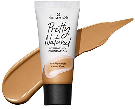 essence Cosmetics Pretty Natural Feuchtigkeitsspendende Grundierung, 24h lang anhaltendes Make-up, 30 ml (090 Neutral Suede)