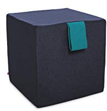 nanito Sitzwürfel für Erwachsene - Jeansqualität (Jeansblau - türkis)