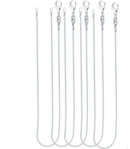 Jieddey Halskette Kette,5 PCS Versilberte Schlangenkette Schmuckketten Silber Kette für Frauen DIY Craft Schmuckherstellung Zubehör