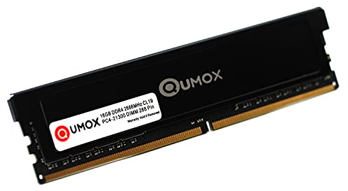 Qumox 16GB DDR4 2666MHz PC4-21300 CL19 Memoria RAM para PC de Escritorio (288 Pin DIMM, Non-ECC, Unbuffered)