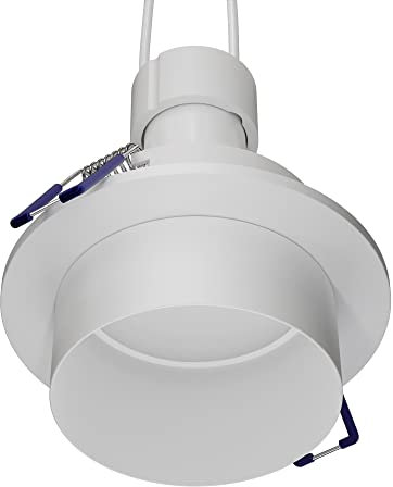 ledscom.de Deckeneinbaurahmen KRON, rund, weiß matt, inkl. GU10 LED 500lm, warmweiß, 3-Stufen-Dimmer