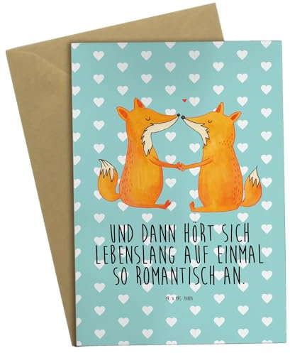 Mr. & Mrs. Panda Grußkarte Füchse Liebe - Geschenk, Ehemann, Klappkarte, Freundin, Fox, Verlobte, Hochzeitskarte, Ehe, Ansichtskarten, Fuchs,