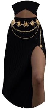 Boho Waist Chain Belt Multilayer Gold Belly Chain for Women Dress Body Chain Metal Waist Chain