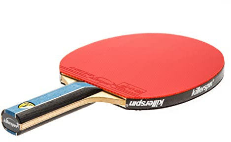 Killerspin KIDO 5A RTG Premium Straight Tischtennisschläger Professionell, ITTF-zugelassen, hartes Paddel, aus 5-lagigem Holz, zweifarbig in Rot und Schwarz