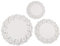 JOFONY Lot de 180 napperons en papier ronds - Blanc - Pour emballage de gâteaux, sous-tasses - Décoration de vaisselle de mariage (9 cm/11,5 cm/14 cm)