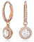 Swarovski Una Drop-Ohrhänger, Rundschliff, Pavé, Weiß, Roségold-Legierungsschicht