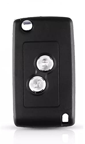 2 Boutons modifié Voiture clé à Distance Coque Housse Fob Remplacement Accessoires HU83 Lame pour Peugeot 206 306 307