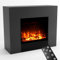 GLOW FIRE Elektrokamin mit Heizung und Kaminfeuer (Standkamin METIS) - elektrischer Kamin mit LED-Feuer in 3 Farben, Heizlüfter, Holz-Deko & Fernbedienung, 98x82x35 cm, Grau