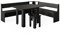 Vicco Eckbankgruppe Roman, Küchentisch, Schwarz, 180 x 210 cm mit Tisch