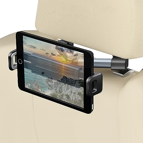 MAGIC SELECT Soporte Reposacabezas Coche para Tablet o Móviles Extensible de 5.4 a 9. Soporte Tablet Regulable Coche con Rotación de 360° y Almohadillas de Silicona Antideslizantes.