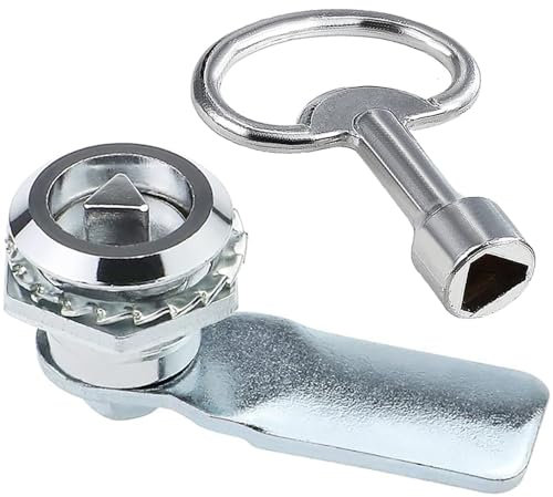 ZiYuya Cerradura de leva para gabinete con llave triangular, pestillo de caja de medidor, cerradura de cubo de ruedas, cerradura de llave de caja de medidor eléctrico y de gas, cerradura de buzón,