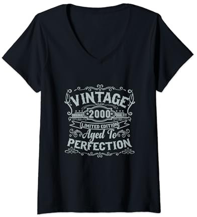 Damen Limited Edition 2000. Aged to Perfection T-Shirt mit V-Ausschnitt