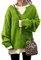 Colisha Women's Jumpers Winter Chunky Notched V Neck Long Sleeve Loose Cable Knit Sweater Pullover Outwear Tops #2 Green M
