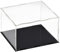 Recogwood Transparente Acryl-Vitrine, 30 x 30 x 25 cm, zusammenbaubar, Würfel-Organizer, Ständer, staubdichter Schutz, Vitrine mit schwarzem Sockel für Actionfiguren, Spielzeug, Sammlerstücke