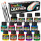 Crazy Colors Premium Acrylic Shoe & Leather Paint Kit 13-Color with 4 Brushes (1 oz Bottles) - Acrylic Leather Paint for Shoes, Sneakers, Jackets, Bags, Purses, Furniture