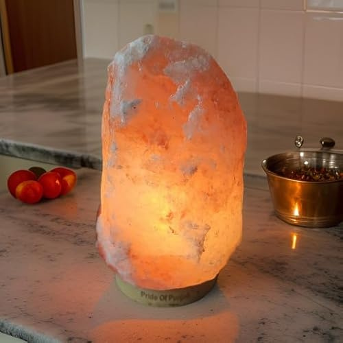 SpektaTek Premium Quality Himalayan Salt Lamps 100% Authentic Himalayan Crystal Rock Salt Lamp – Naturally Sourced from the Slopes of the Himalaya- Dimmable Natural 4-5 KG Pink