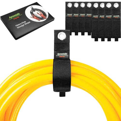 Verlängerungskabel-Organizer & Aufhänger (8er Pack). Flexible Klettbänder mit Dreieckschnalle für Kabel, Drähte, Seile, Schläuche. Optimale Organisation und Aufbewahrung in Haus