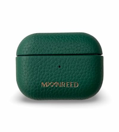 Real Leather Classic Case for Apple AirPod Pro 2 (Gen 2) - Visible LED with wireless charging (Emerald Green)