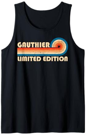 GAUTHIER Surname Retro Vintage 80s 90s Birthday Reunion Débardeur