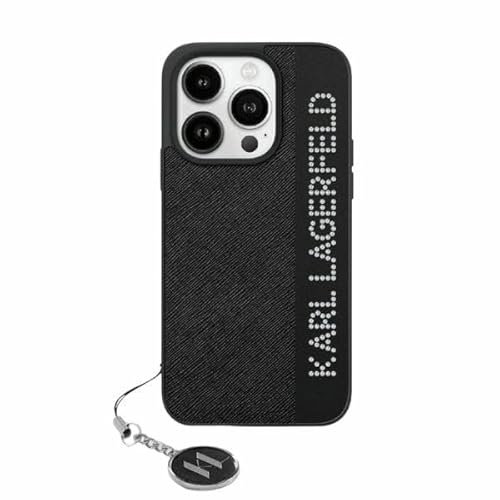 CG MOBILE Karl Lagerfeld KLHCP15SPSAKDGCK Hülle für iPhone 15/14 / 13 6.1 Schwarz hardcase Saffiano Rhinestones & Charm