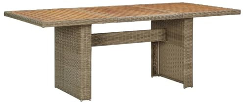 Buzaza Garten-Esstisch Terrassentisch Dining Table Tisch Outdoor GartenmöBel Gartentisch Wetterfest Braun 200x100x74 cm Poly Rattan