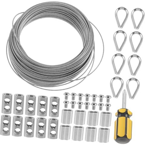 COSMEVIVI Cuerda De Alambre Guardacabos Kit De Barandilla Cable Para Cortinas Exterior