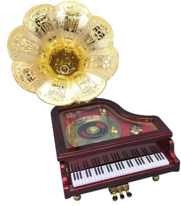 Levemolo Spieluhr Grammophon-klavierspielzeug Musikspielzeug Mit Melodiebox Federuhr Geburtstagsgeschenk Für Mädchen