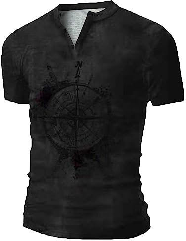 Black Mens Tshirts Map Graphic Slim Tunics Tee Tops for Mens Short Sleeve Boat Neck Going Out Fall Summer Tee Shirt 2024 Clothes Fashion Country Concert M