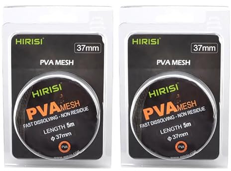 2pcs Karpfenangeln Schnelles Schmelzen PVA-Netz Angeln PVA-Netz FüR AngelköDer Boilie Und Pellet KöDer 25mm 37mm 44mm (FBA-P201-37MM)