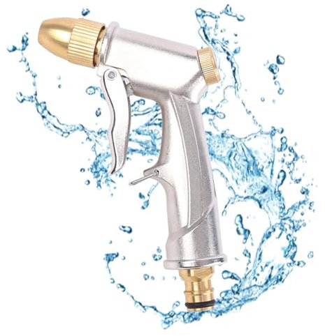 Garten Handbrause, Metall Hochdruck Garten Spritzpistolen Hochwertig Verstellbarer Wasserdurchfluss Und Robust Mit Verschiedene Strahlarten für Garten Bewässerung, Autowaschanlagen Haustierdusche