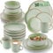 SÄNGER Rio Minze | Kombiservice 6 Personen, Teller Set Kaffeebecher Pastaschale 30 tlg, Geschirr Set spülmaschinen- mikrowellen- kratzfest, Geschirrset aus Steingut, mintgrün | VALUE COLLECTION