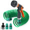 Flexibler Gartenschlauch, 7.5M Spiralschlauch Komplett Set mit 8 Funktions Brause, Handbrause Garten Brausekopf Gartenbewässerung für Autowäsche, Haustierdusche, Gartenarbeit