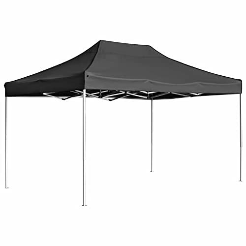 Xichuzi Profi-Partyzelt Faltbar Aluminium 4,5x3 m Anthrazit Pavillon, Faltpavillon, Gazebo, Überdachung Garten, Sonnenschutz Zelt, Poolzelt, Pop Up Zelt, Pergola