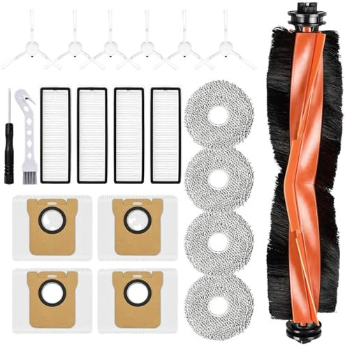 Attemart Accessoires de Rechange pour Xiaomi X20+, X10+, X20 Plus Robot aspirateur per Dreame L10s Ultra, L10 Ultra, 1 Brosse,4 Filtres,4 Serpillières,4 Sacs à poussière,6 Brosses Latérales,21 pièces