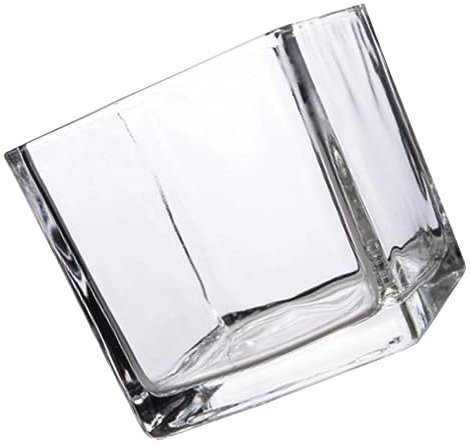ibasenice Vase Carré en Verre Transparent 11,5 Cm Grand Pot à Fleurs Hydroponique Verre Lisse Décor Maison Bureau Vase Cube pour Plantes Succulentes Et Arrangements Botaniques