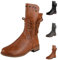 FGUUTYM Stivali da cowboy da donna Western Western Festival Country Stivali con lacci, impermeabili, in pelle PU, retrò, estivi, da cowboy, marrone, 39 EU