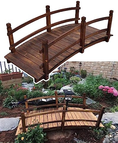 Pont de jardin rétro japonais extérieur pour décoration de pelouse et marche facile