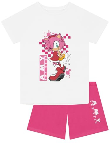 Sonic The Hedgehog Girls Pyjamas, Amy Short Pyjama Set, Girls Pjs For Summer, Pink 9-10 Years
