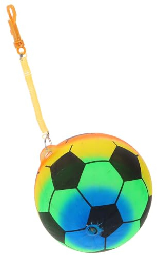Mikinona Leichter Aufblasbarer Fußball für Federseilgriff Bunter Regenbogenball für Kindergarten Outdoor Spiel Tanz und Koordination für Kleinkinder und Jungen Mädchen