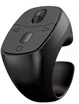 Plyisty Fernbedienungs-Scrollring, Fingerring-Maus, Bluetooth 5.3-Fernbedienung Für E-Reader-App, Kamera, Videoaufzeichnung, Universell Für Smartphone Und Tablet (Black)