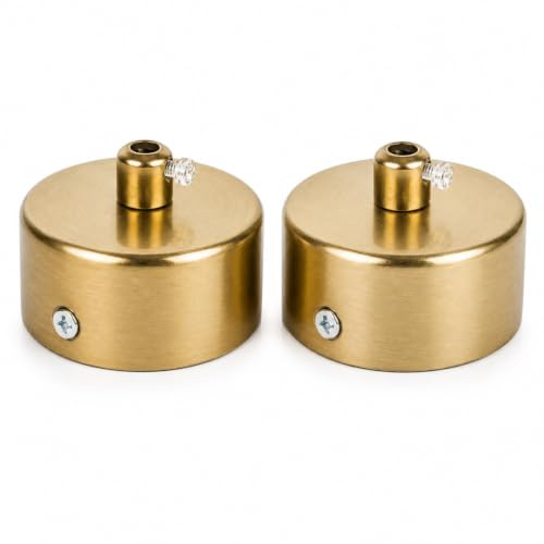 PUNTO ES LIGHTING Deckenrosette Gold matt 60 x 30 mm – 2 Stück mit Montageset aus Stahl 1 mm für Pendelleuchte und Lichtpunkt innen