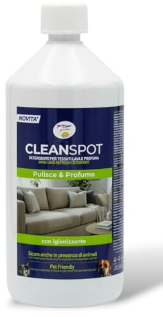 Cleanspot - Detergente concentrato per tessuti e tappeti Wash & Refresh, per Pulitori di Tappezzeria e Moquettes Auto e Divani, Pet Friendly 1 litro