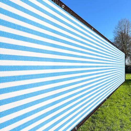 QUARKZMAN Sichtschutzzaun 9m x 2m (18m²) Schattennetz Abdeckung Mesh Zaunnetz Schattennetz Für Balkon Terrasse Garten Veranda Pflanzen Blau Weiß