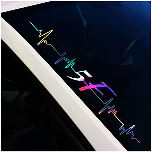 FS102 Frontscheibenaufkleber Herzschlag 5F - Finest Folia (Hologramm, Außenklebend)