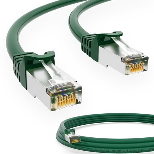 HB-DIGITAL 30 m Câble Ethernet LAN CAT 7 S/FTP PiMF LSZH AWG26 Câble Réseau avec Connecteurs RJ45 CAT 6A 10 Gbits/s 600 MHz Idéal pour Panneau de Brassage Serveurs PC Laptop Smart TV DSL Vert