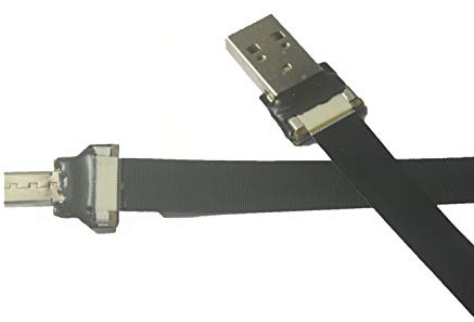 Flaches weiches FFC Micro USB FPV Flaches dünnes dünnes Band FPC Kabel Micro USB gerader männlicher Stecker zum Standard USB Ein männlicher Stecker, zum des Schwarzen zu synchronisieren (100CM)