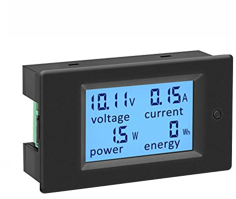 KETOTEK Voltometro Amperometro Digitale da Pannello DC 6.5-100V 100A, Tester Misuratore di Tensione Corrente Potenza Energia Elettrica Volt Ampere Watt Display